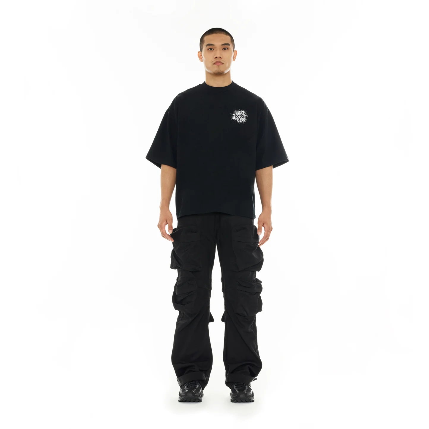 Cult Of Individuality Oversized Short Sleeve Crew Neck Tee "Splatter Logo”