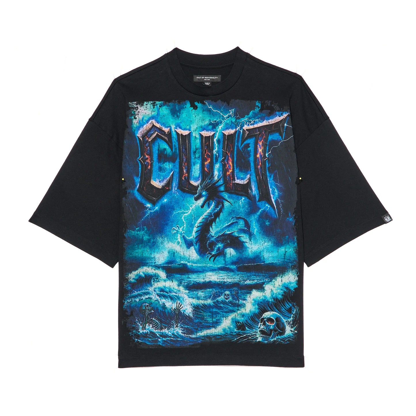 Cult Of Individuality Oversized Short Sleeve Crew Neck Tee "Sea OF Sorrow “
