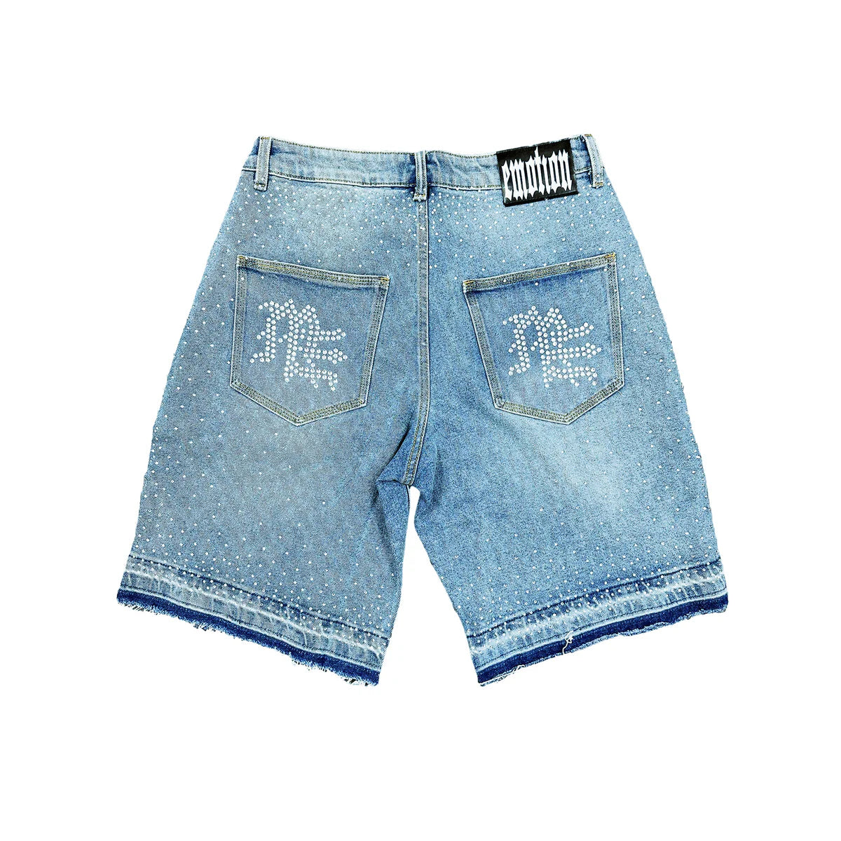 Mixed Emotion "Me" Rhinestone Denim Shorts