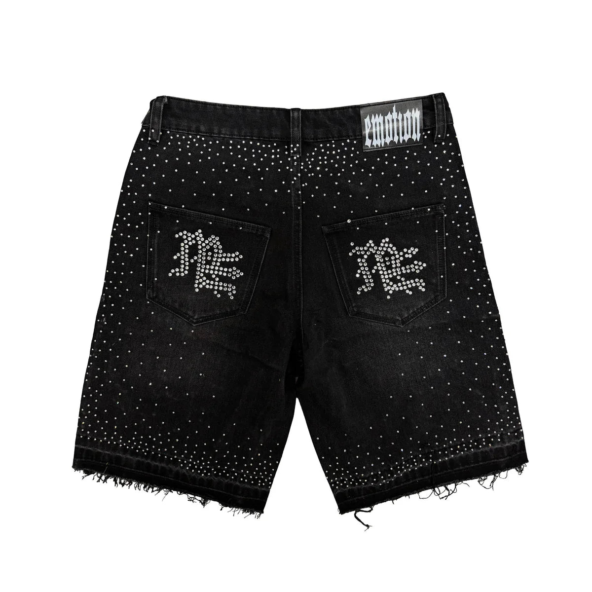 Mixed Emotion "Me" Rhinestone Denim Shorts