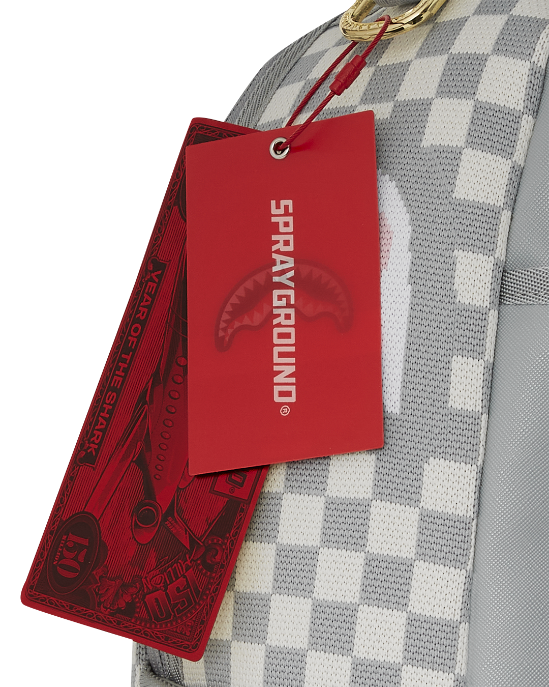 Sprayground Knit Sharks In Paris In Cream DLX Backpack