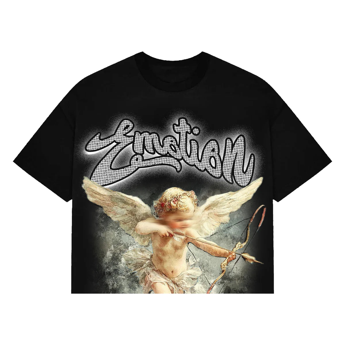Mixed Emotion Black 'Rhinestone' Cropped Tee