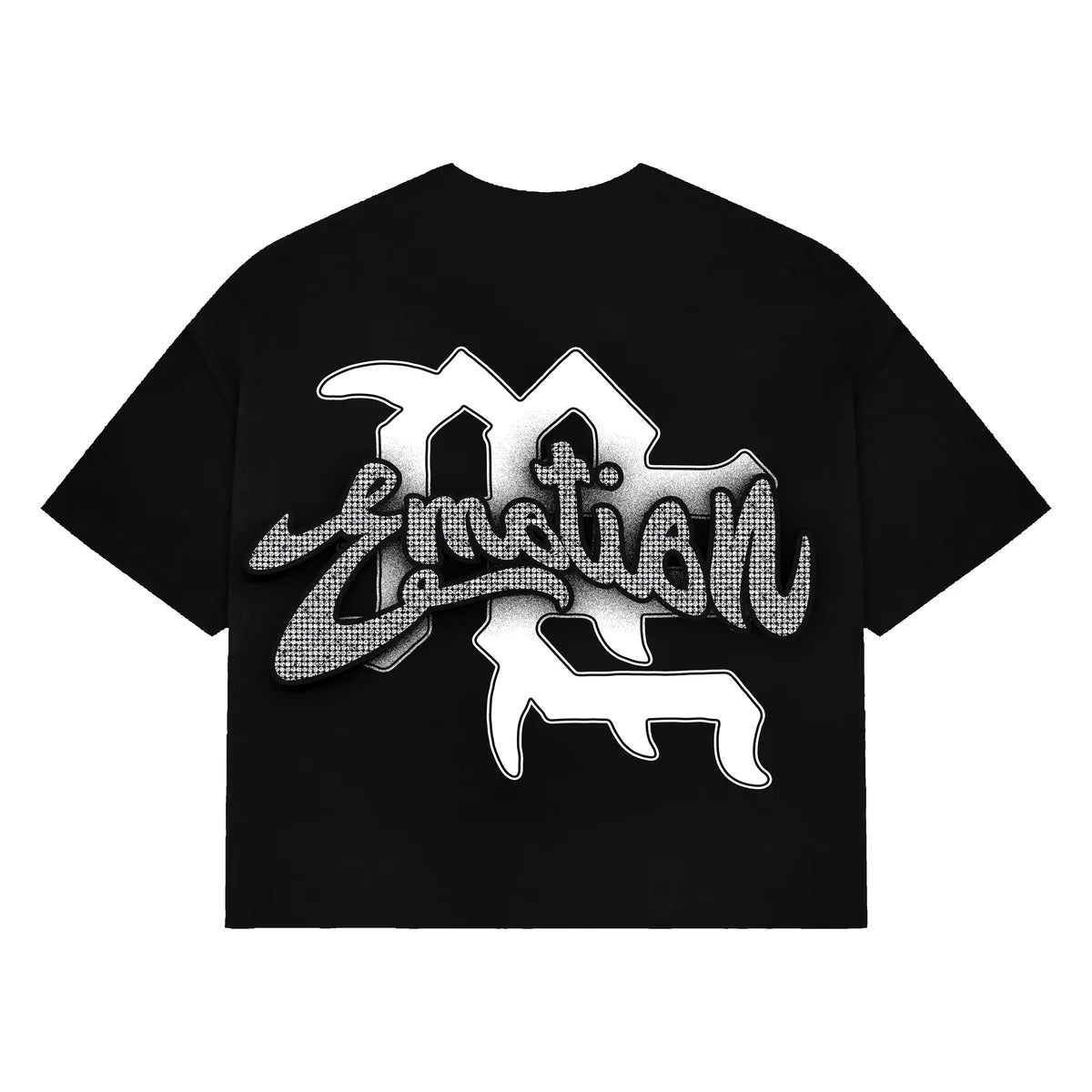 Mixed Emotion Black 'Rhinestone' Cropped Tee