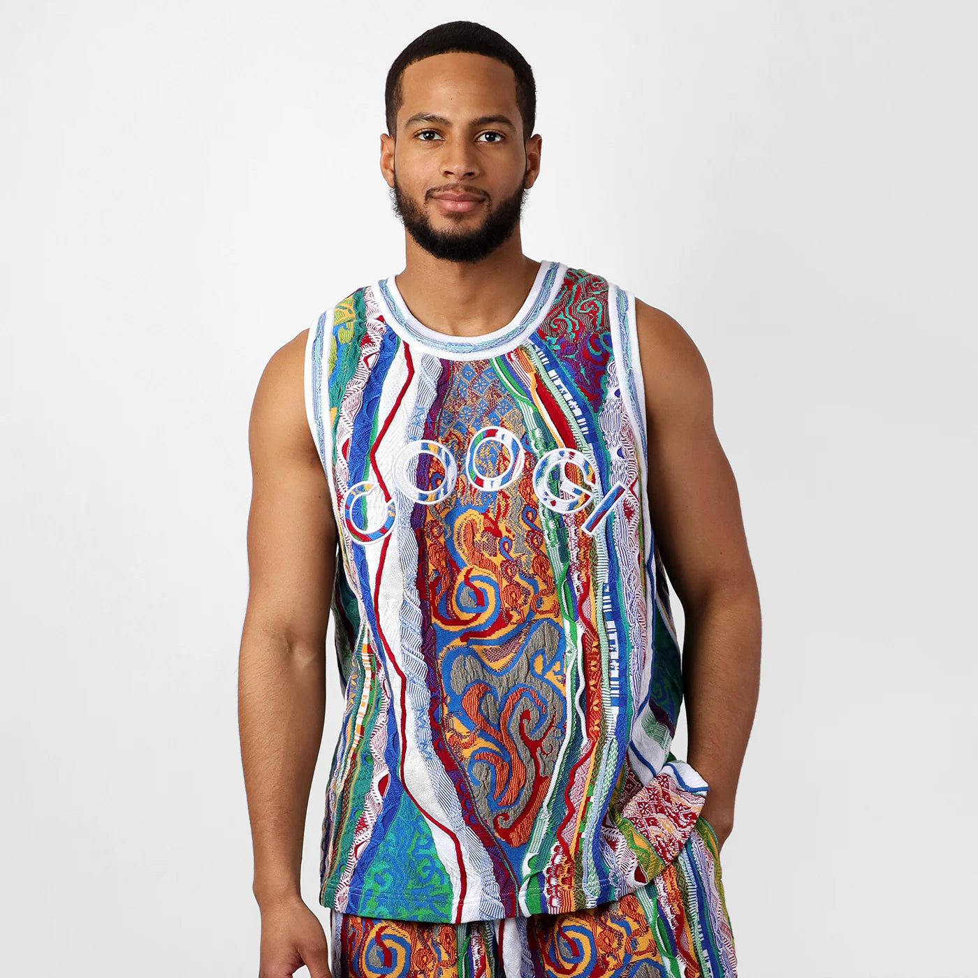 Coogi Men’s Classic Sweater Knit Basketball Jersey
