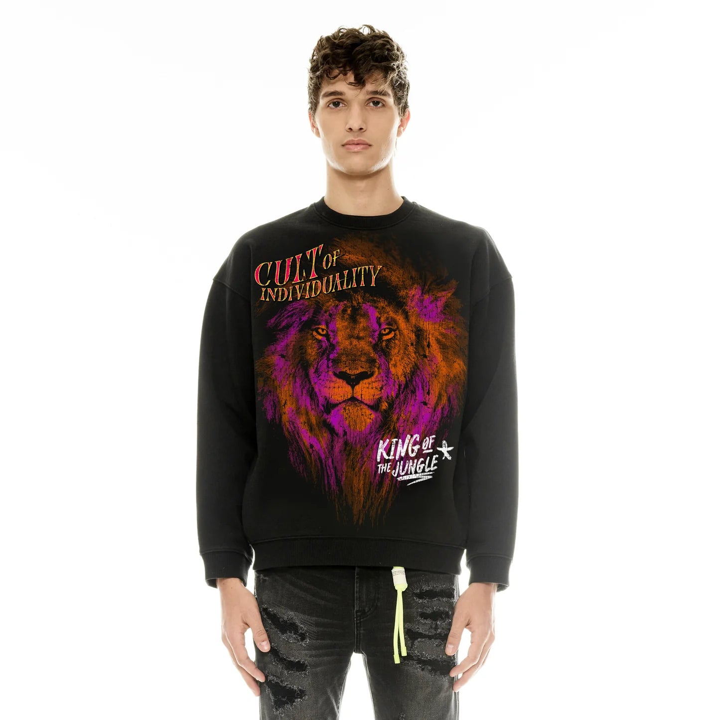 Cult Of Individuality Crewneck Fleece Sweater “King Of The Jungle”