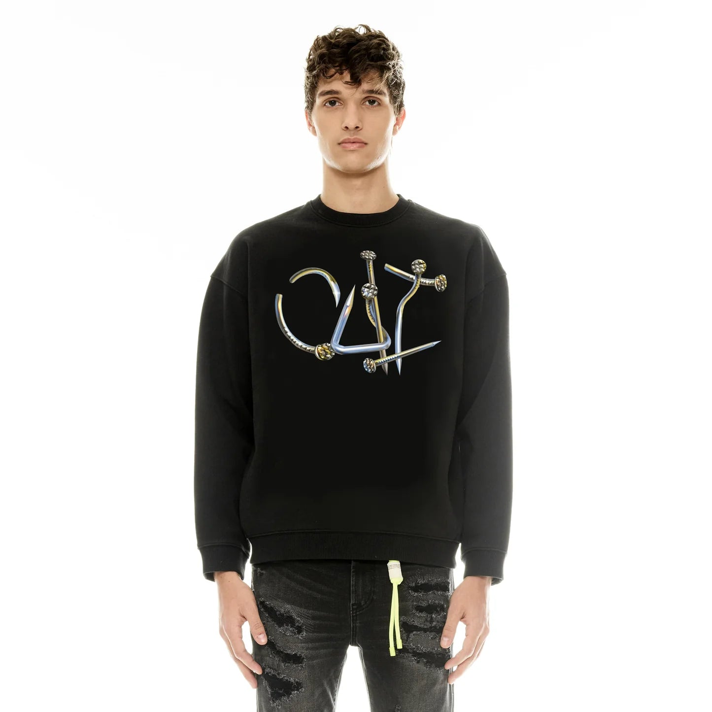 Cult Of Individuality Crewneck Fleece Sweater “Nailhead”