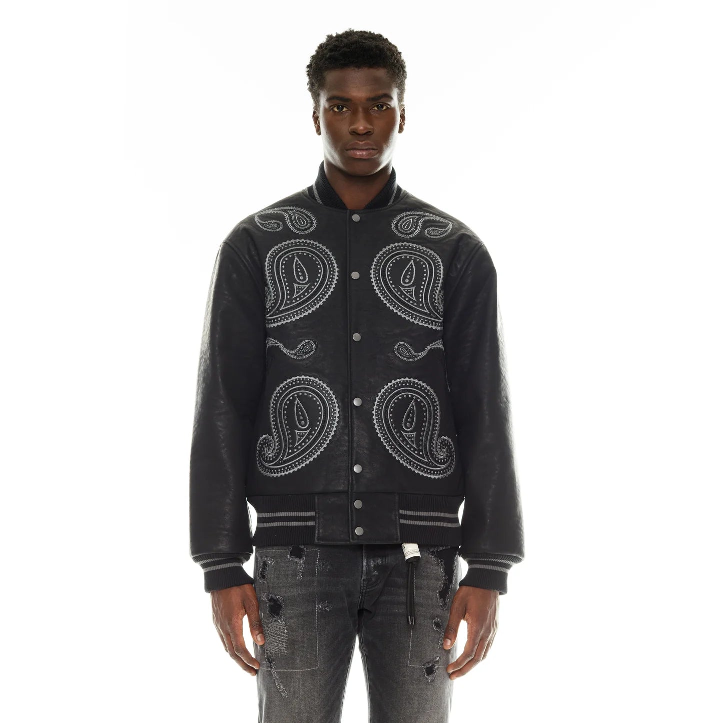 Cult Of Individuality Paisley Varsity Jacket