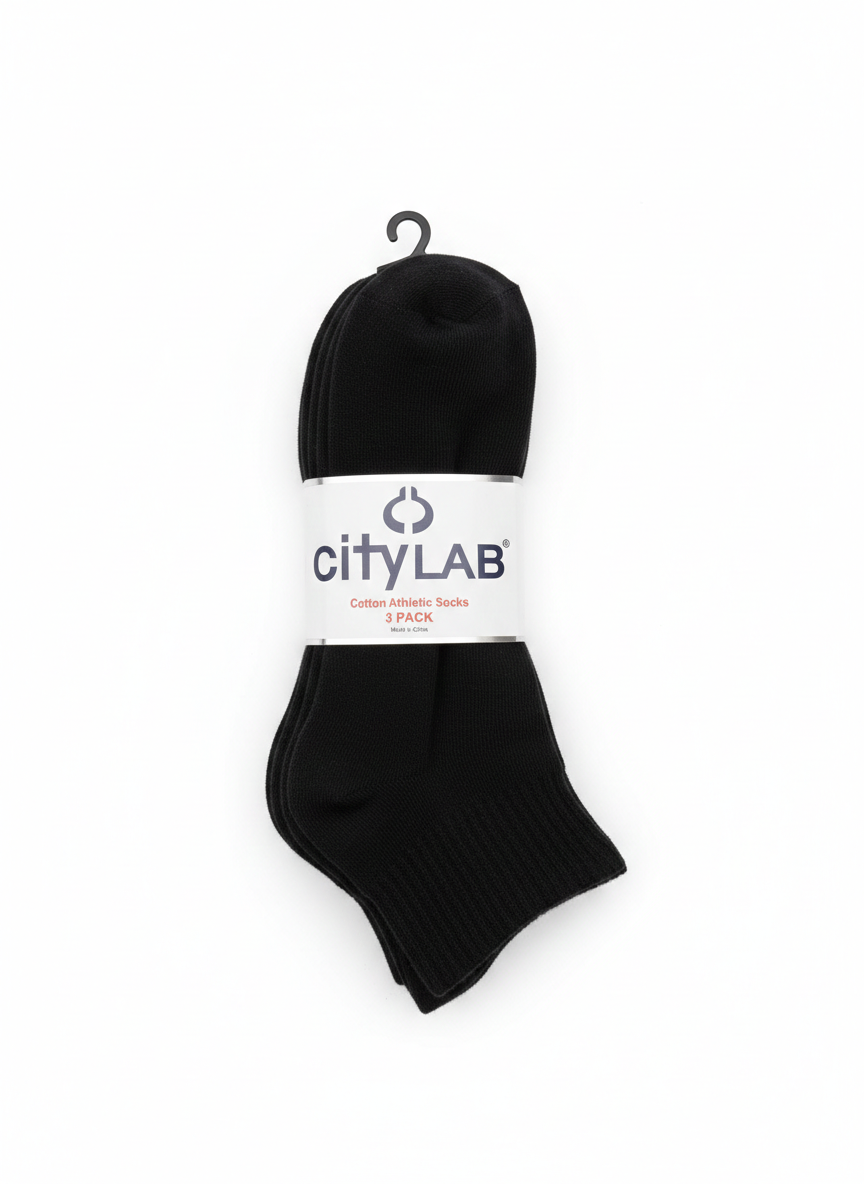 CityLab Quarter Cotton Athletic Socks (3 Pack)