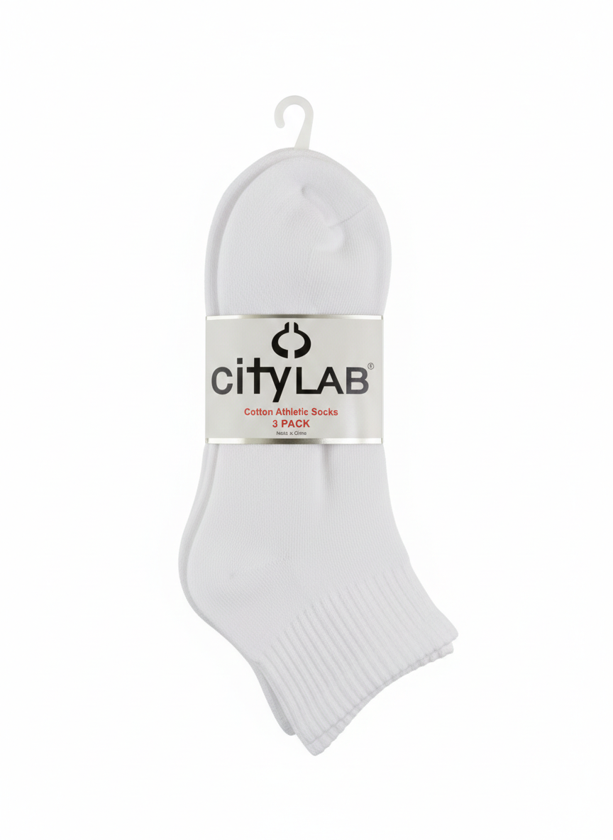 CityLab Quarter Cotton Athletic Socks (3 Pack)