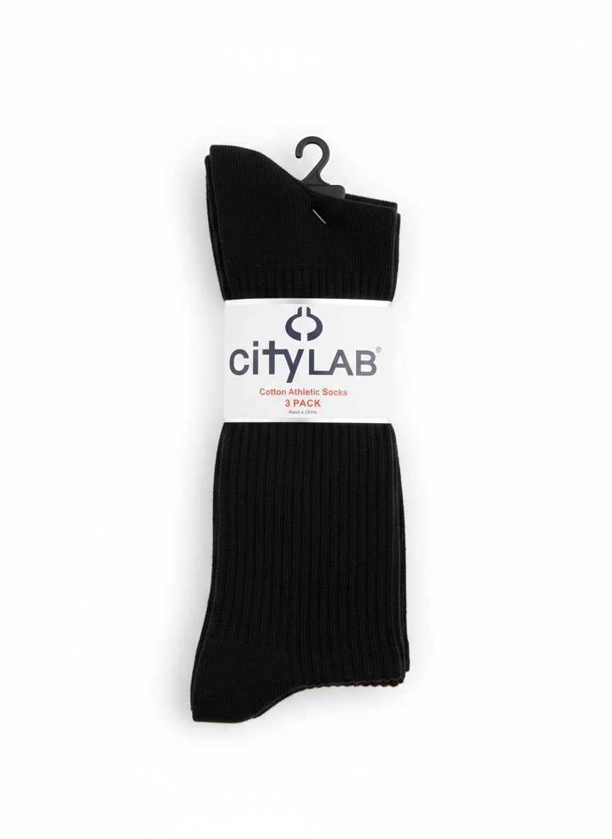 CityLab Long Cotton Athletic Socks (3 Pack)