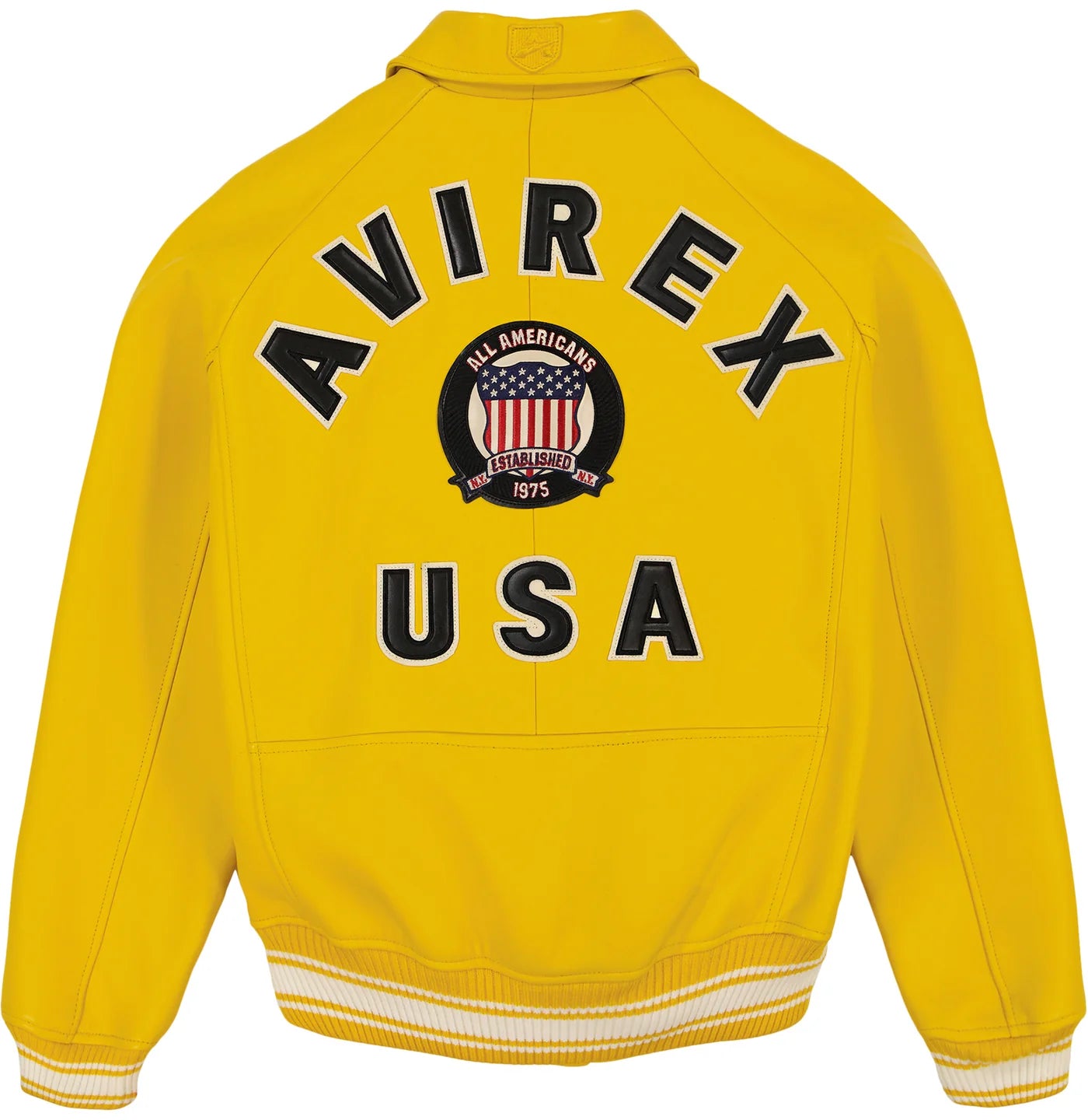 Avirex Icon Leather Jacket - Gold Military Bomber