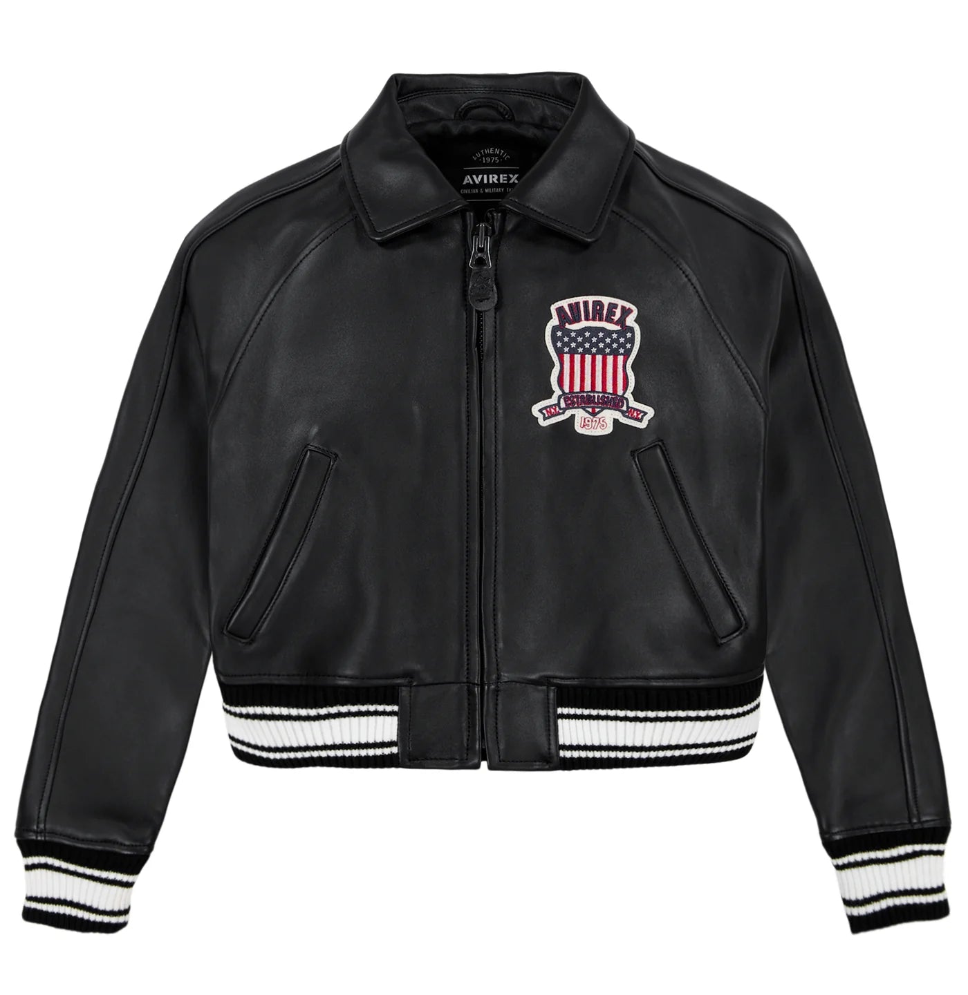 Avirex Women's Leather Crop Jacket