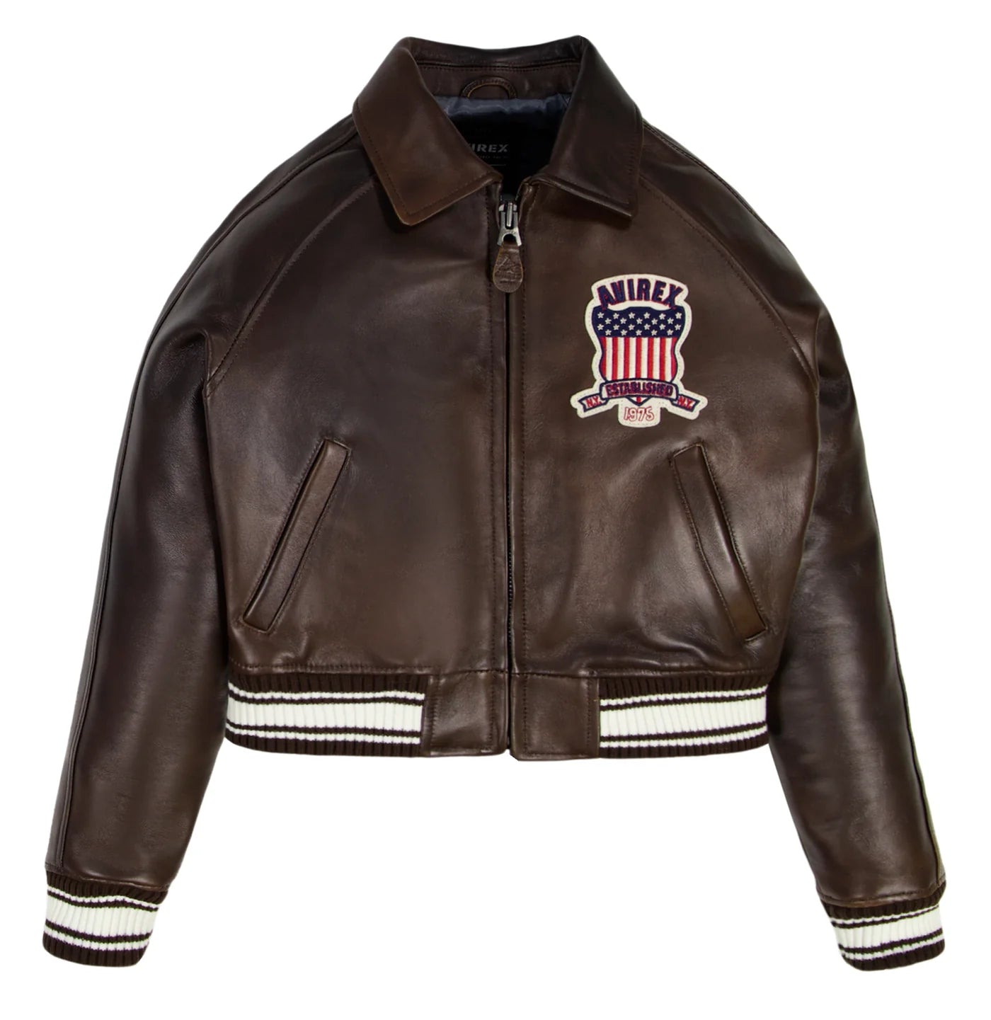 Avirex Women's Leather Crop Jacket Avirex Women's Leather Crop Jacket