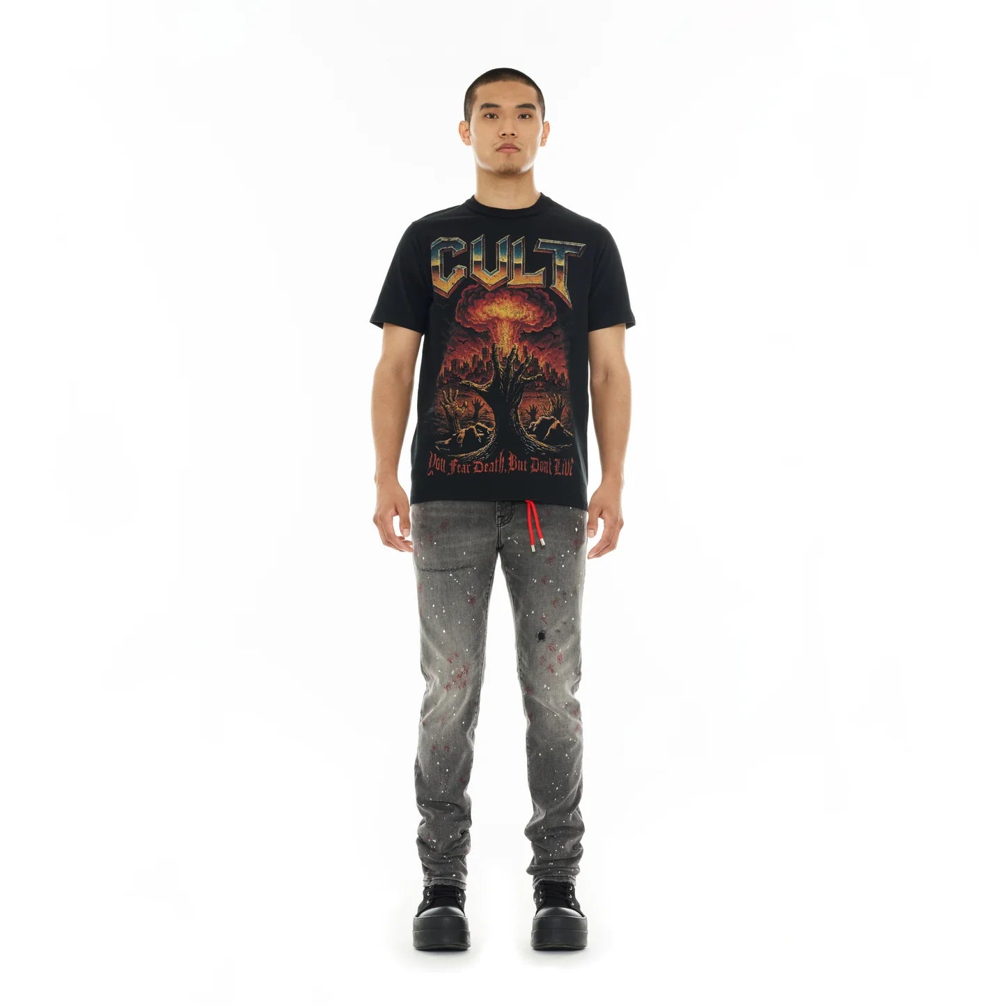 Cult Of Individuality Cult's Short Sleeve Crew Neck Tee "You Fear Death, But Don’t Live "