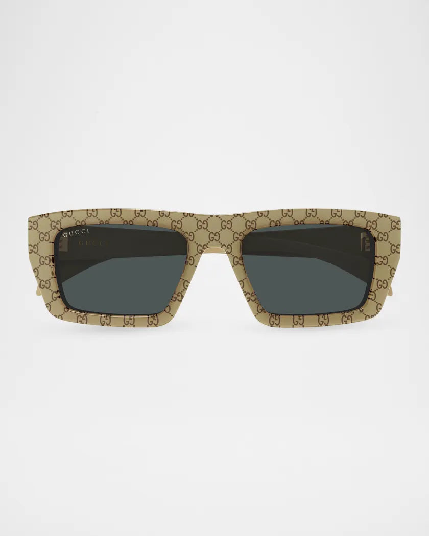 Gucci GG2020S-004 Logo Acetate Rectangle Sunglasses