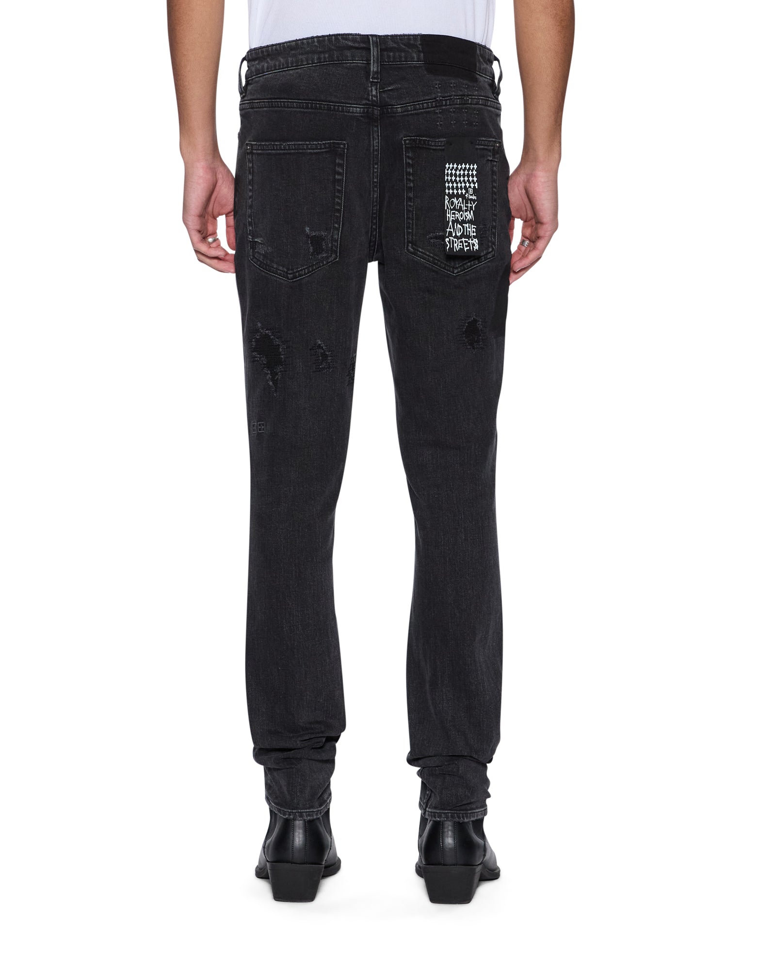 Ksubi Van Winkle Led Black Rockstar Repair Jeans