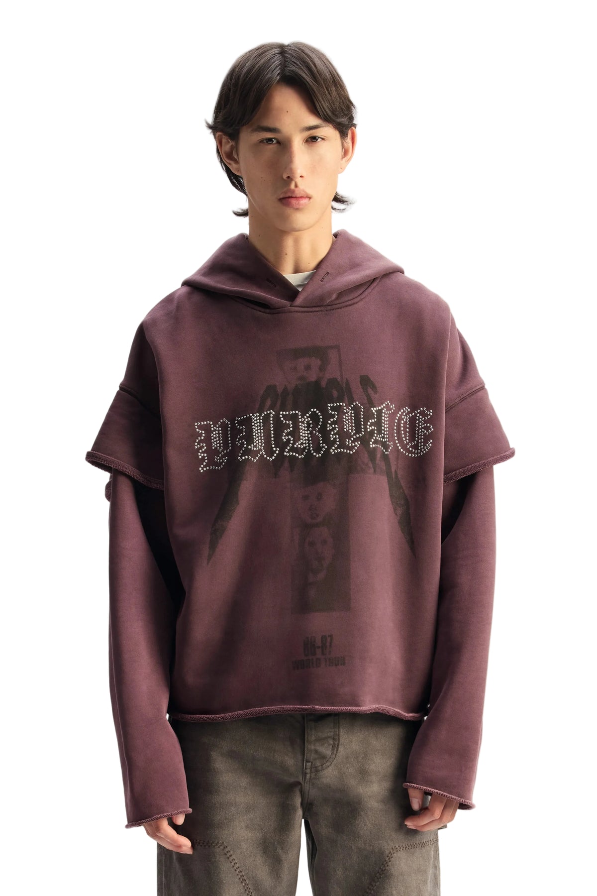 Purple Brand Iron Gospel Nailheads Hoodie