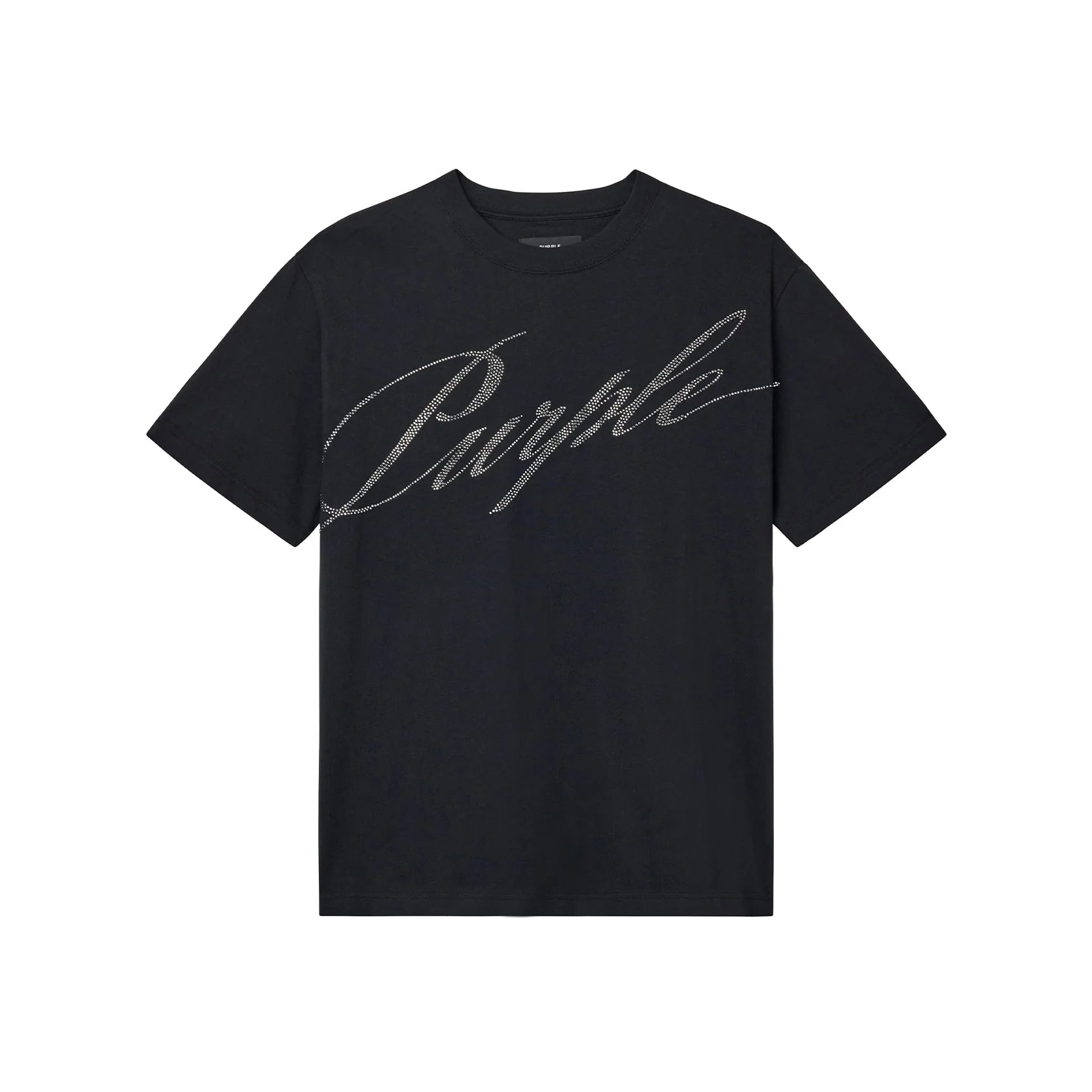Purple Brand Crystal Slanted Script Tee