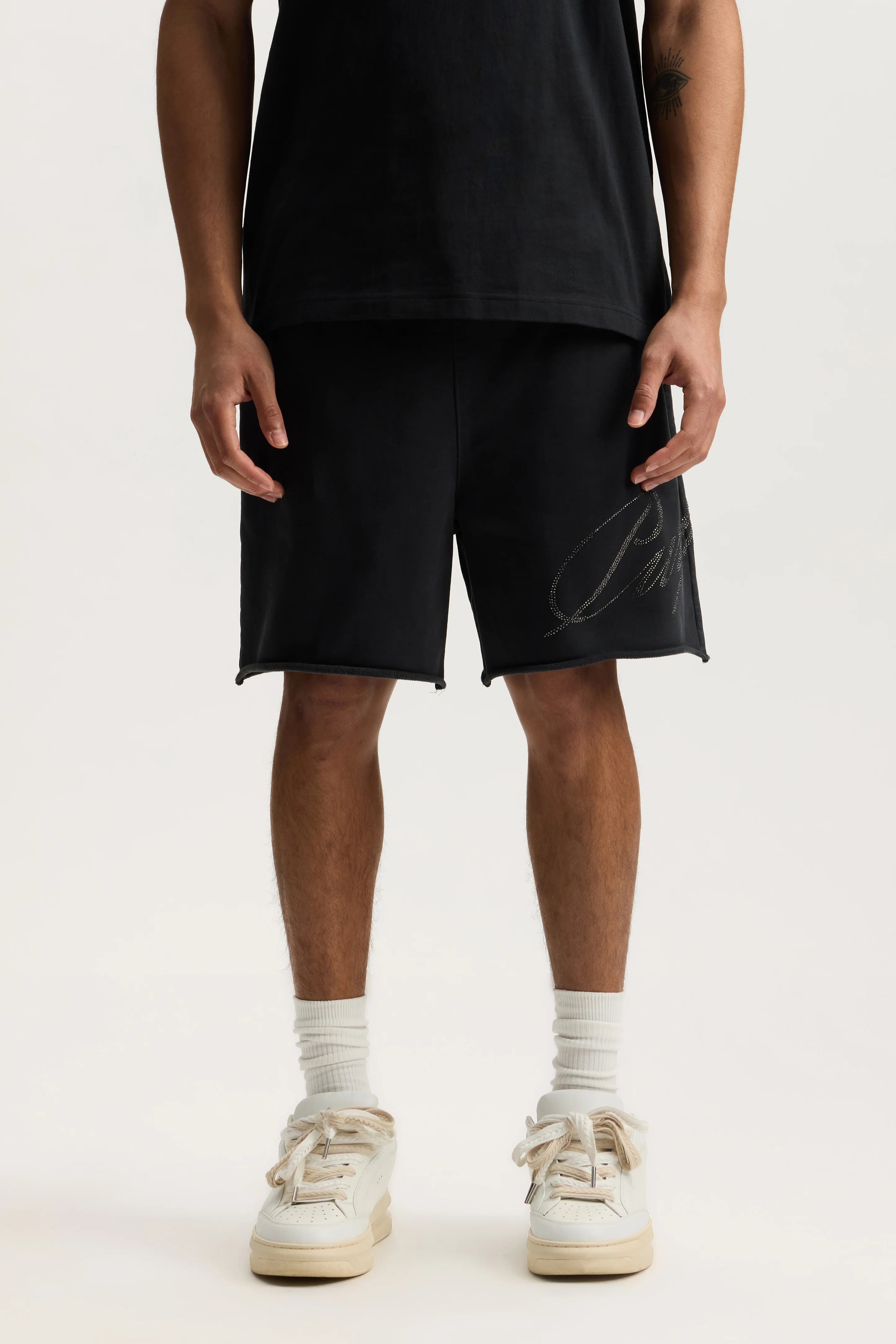 Purple Brand Crystal Slanted Script Short