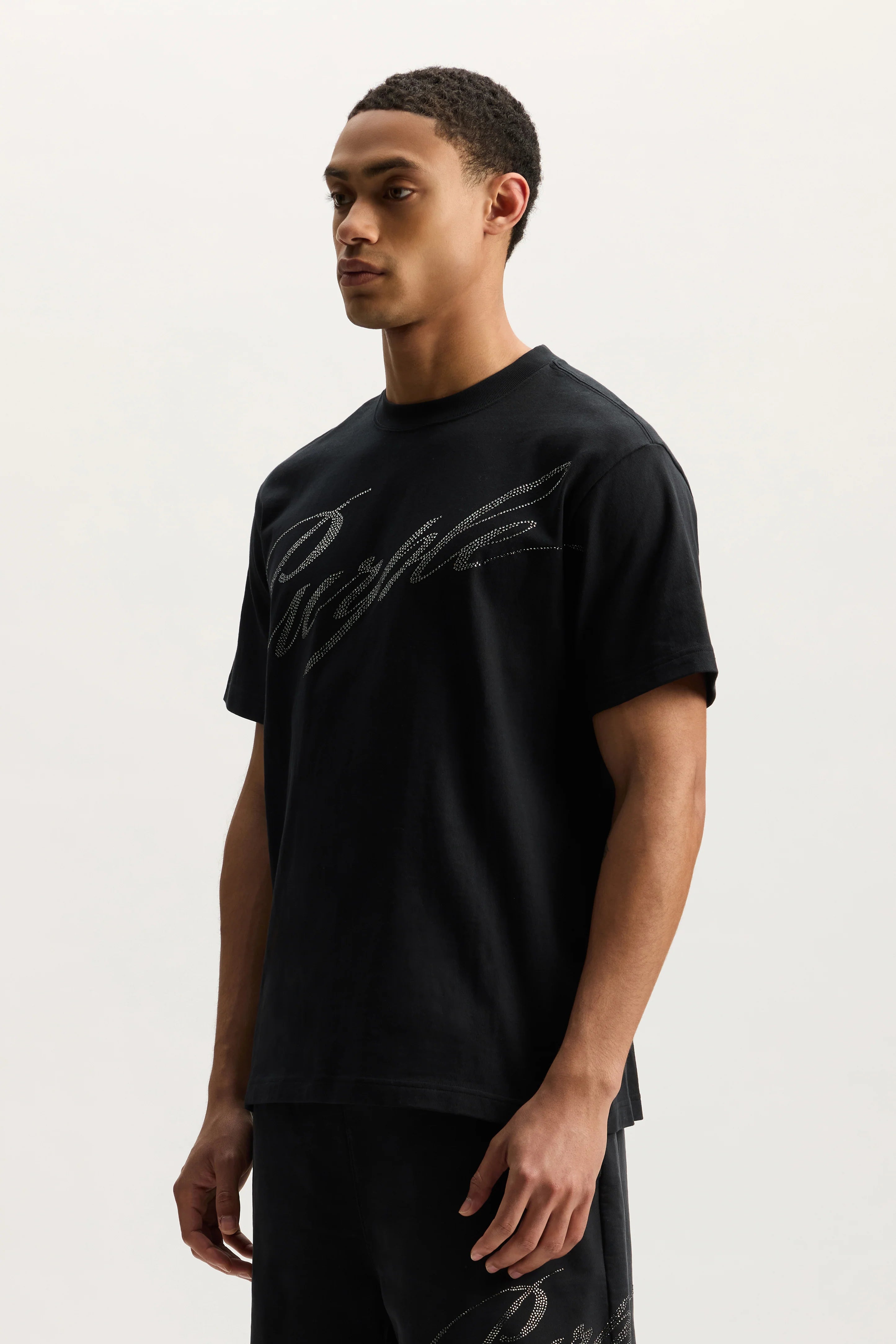 Purple Brand Crystal Slanted Script Tee