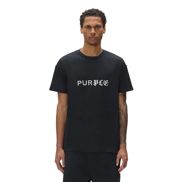Purple Brand Half & Half Wordmark Tee