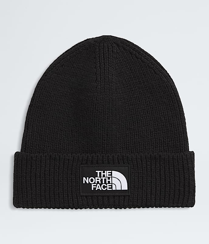 The North Face Logo Box Cuffed Beanie - Blue Jeans
