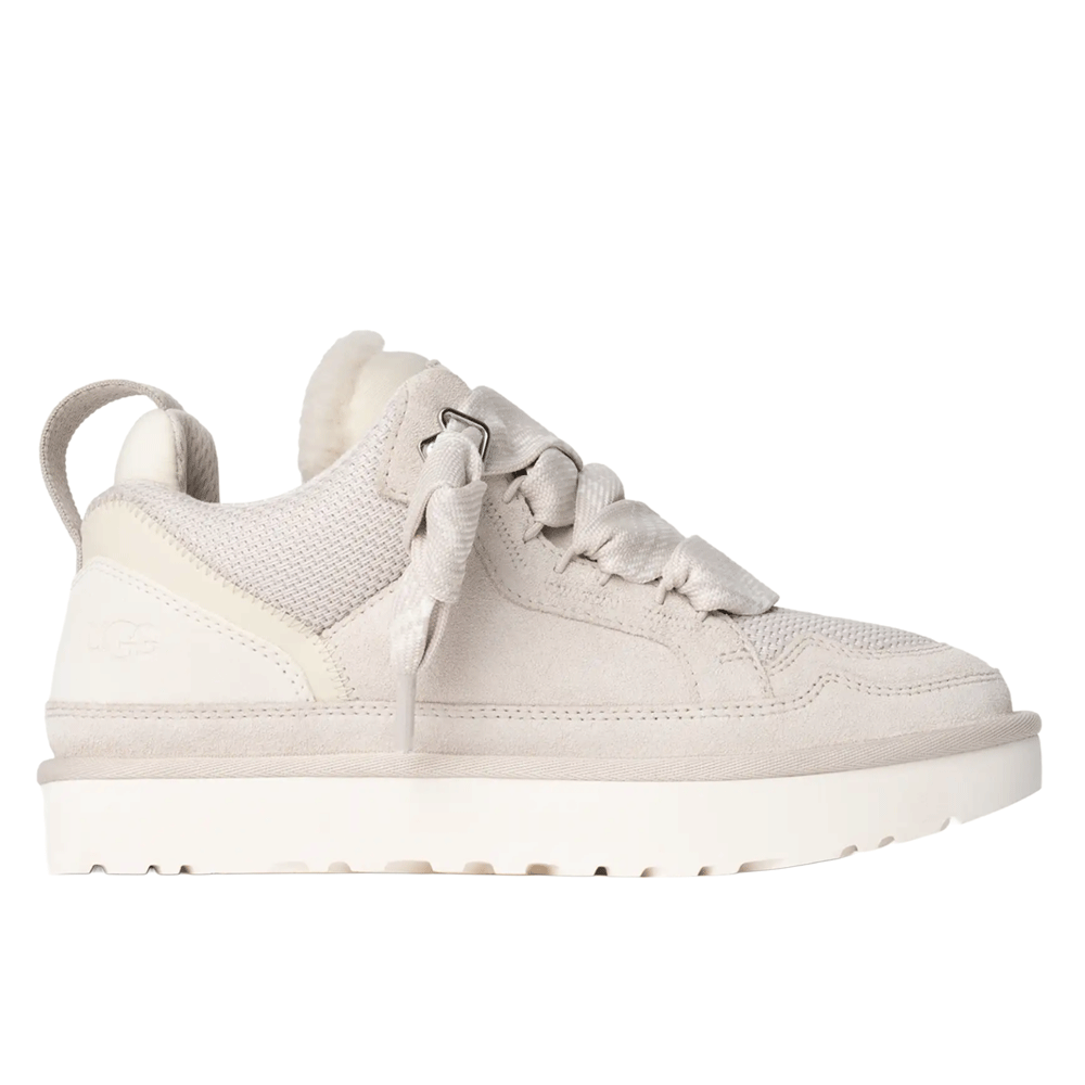 UGG Lowmel sneaker with a sugarcane EVA outsole, suede and recycled ballistic canvas mesh upper, and an oversized padded tongue.