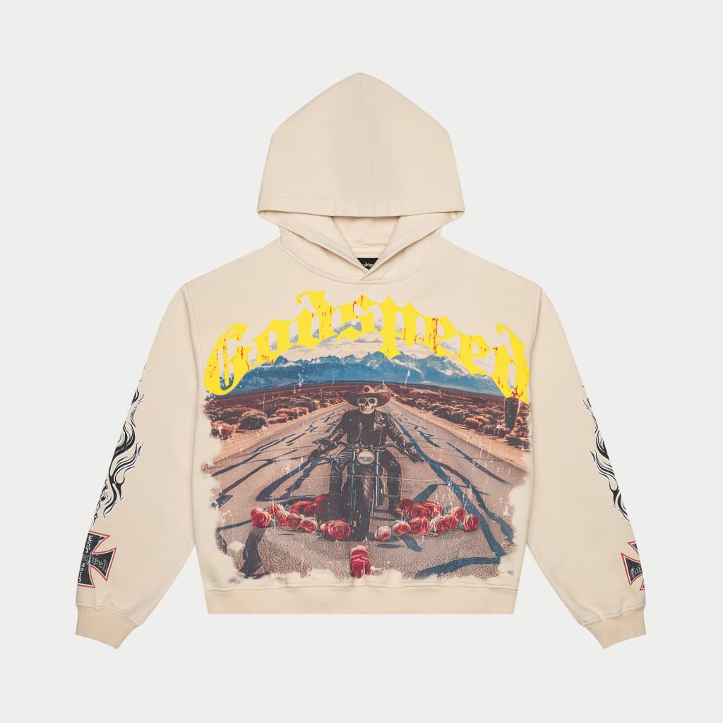 Godspeed Long Lonely Road Hoodie (Cream Wash)