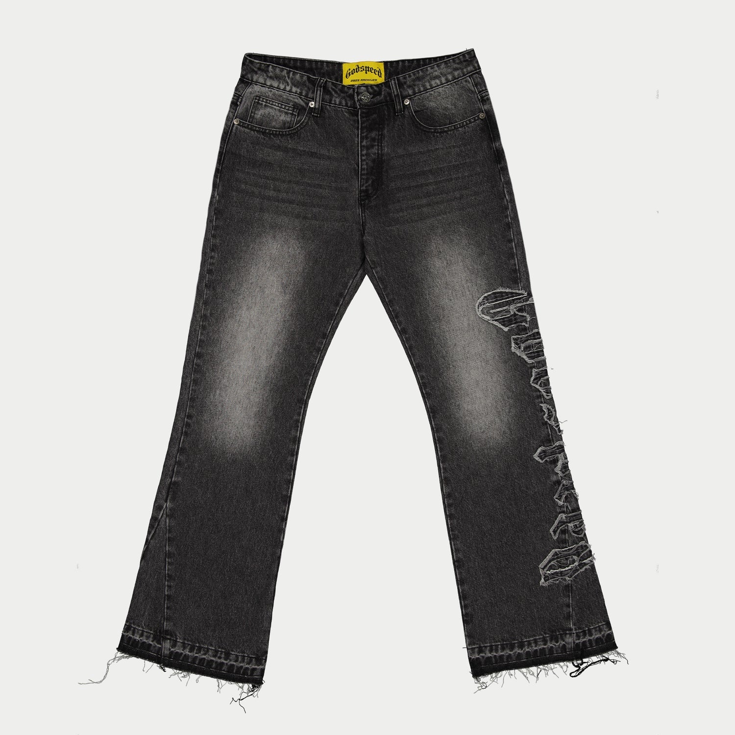 Godspeed Og Logo Flared Denim Stitched (Grey Wash)