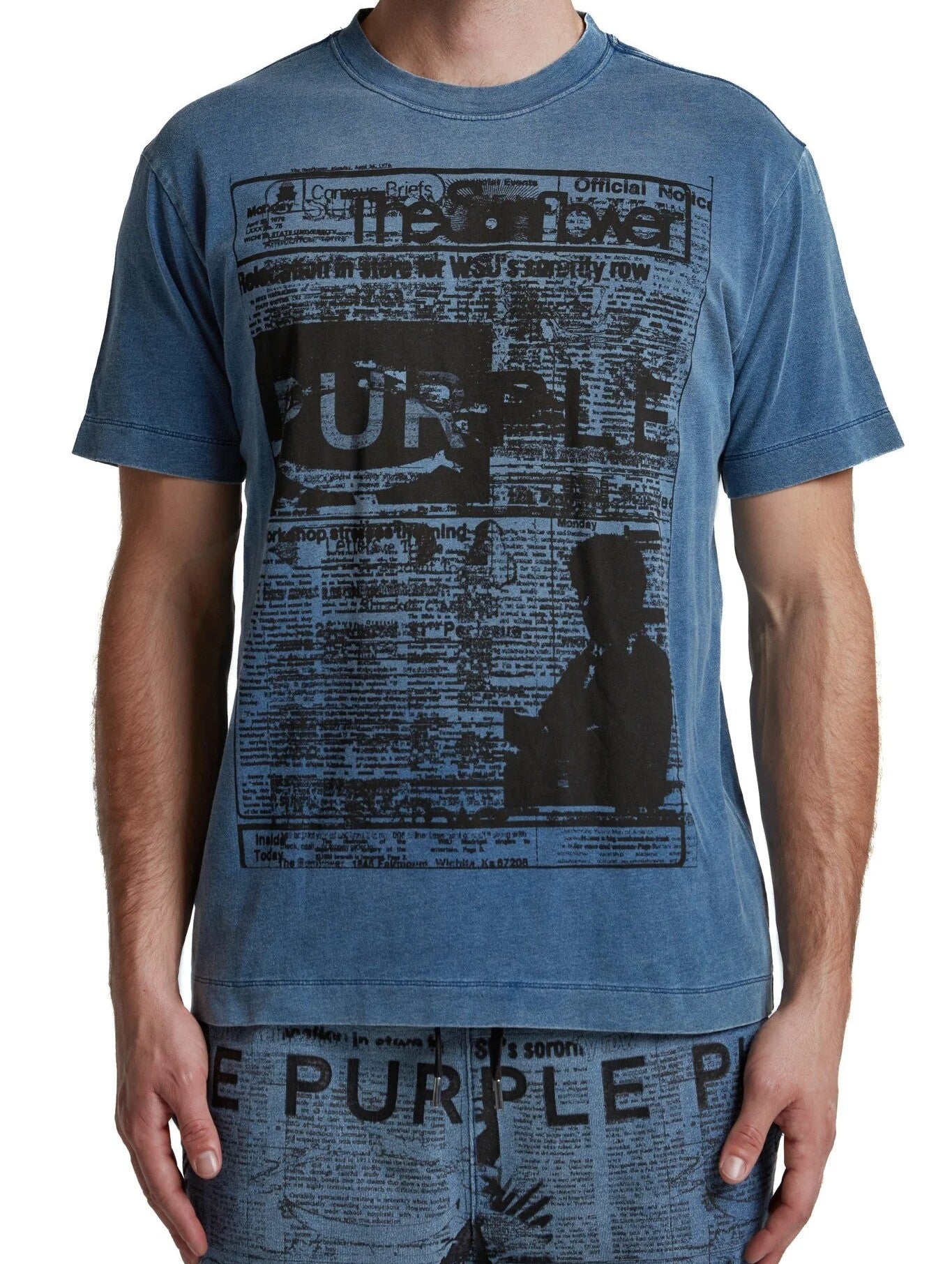 Purple Brand Textured SS Tee Authentic Blue