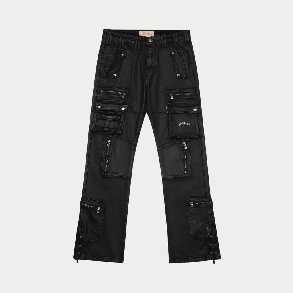 Godspeed Wax Flare Premium Cargo Pants (Black)