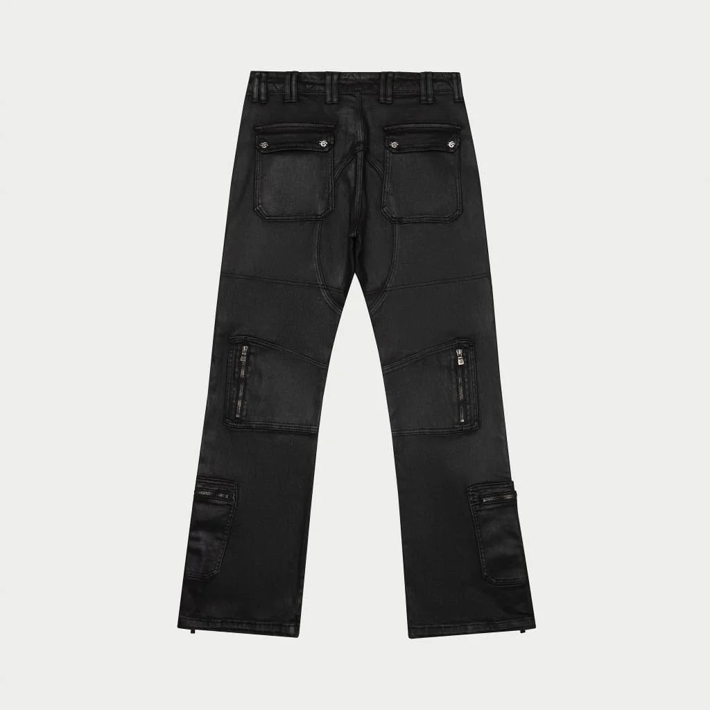 Godspeed Wax Flare Premium Cargo Pants (Black)