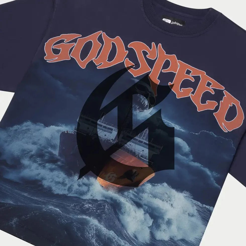Godspeed Sea Sick T-Shirt (Navy)