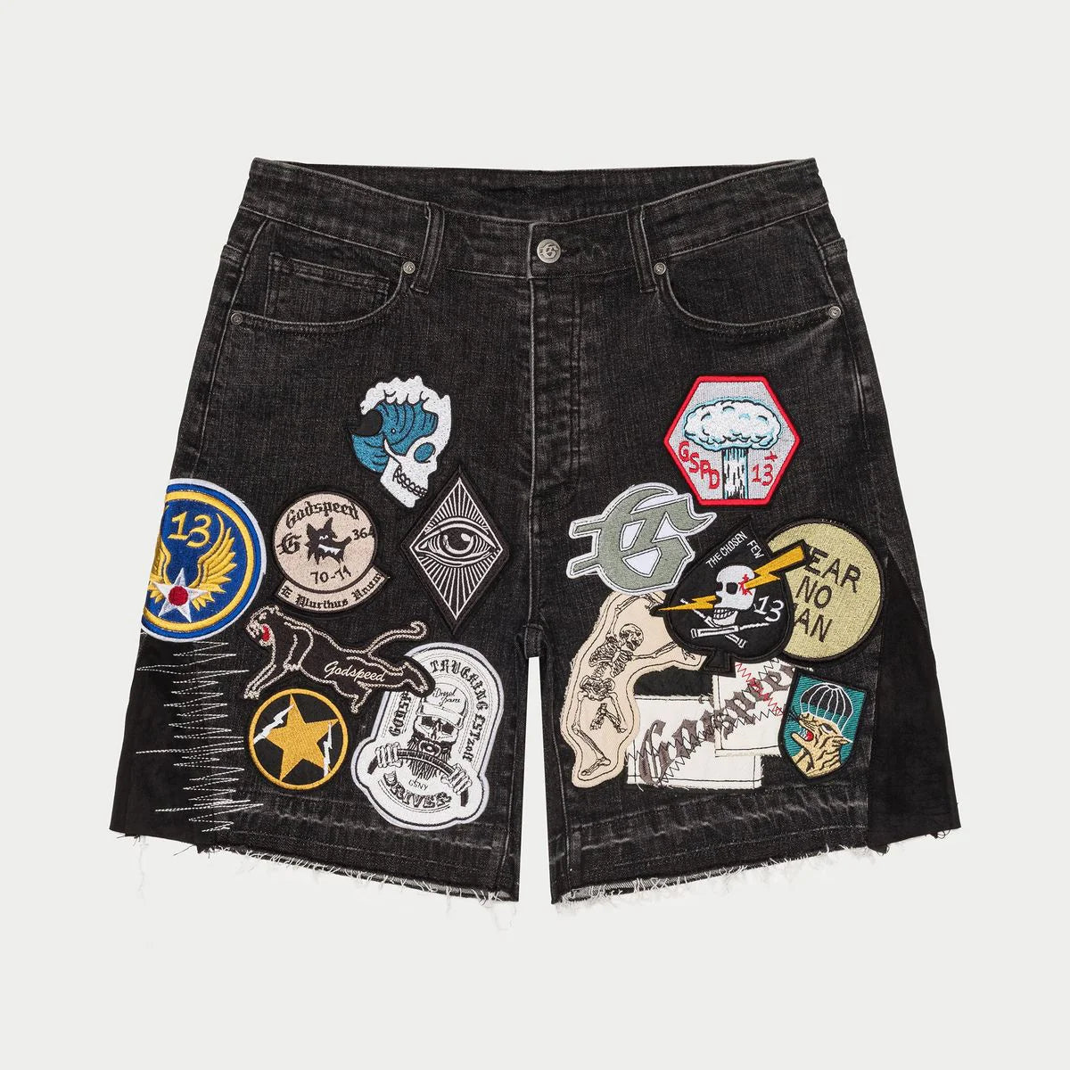 Godspeed Patchwork Denim Shorts V2 (Black)