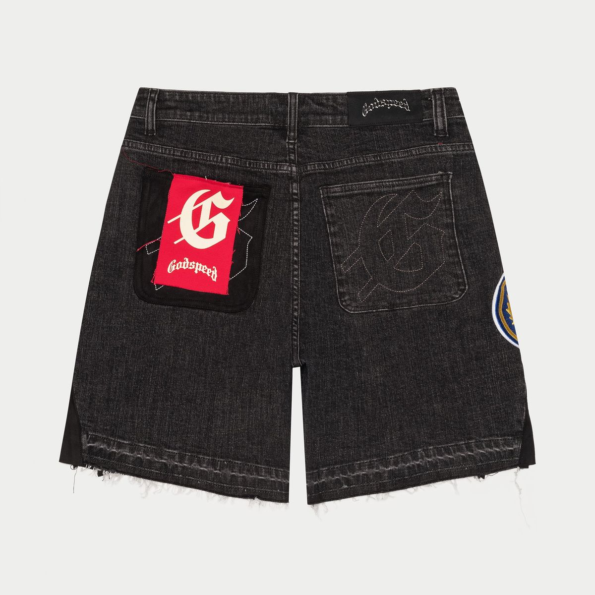 Godspeed Patchwork Denim Shorts V2 (Black)