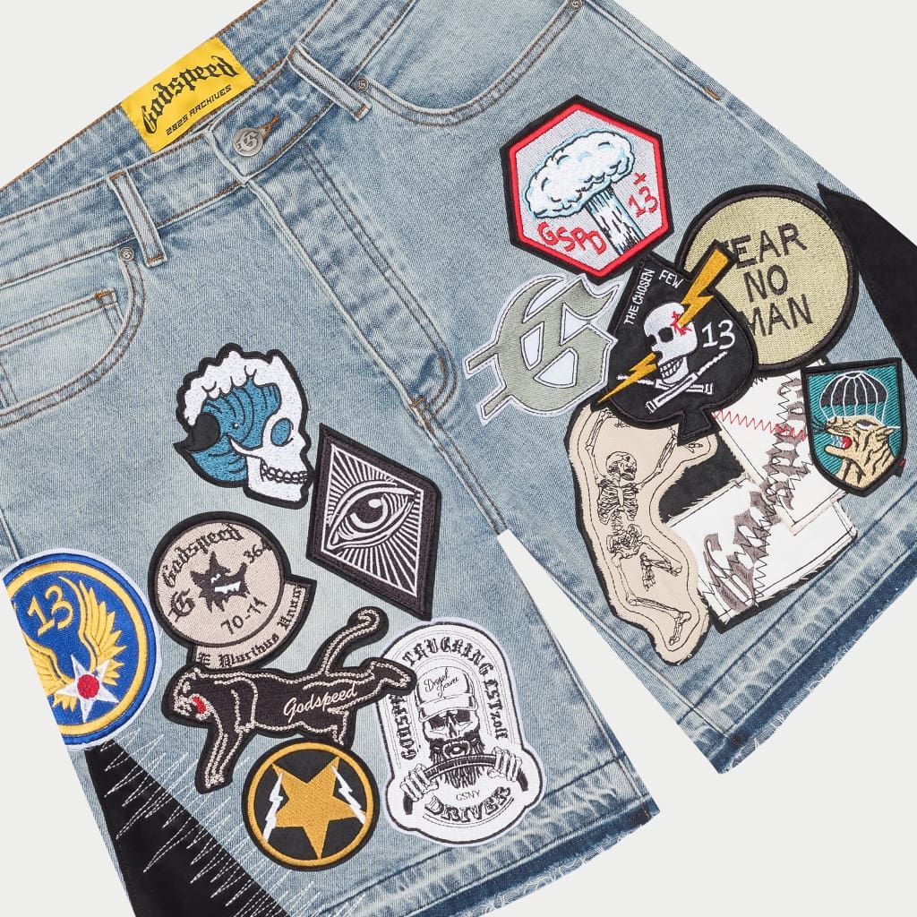 Godspeed Patchwork Denim Shorts V2 (Blue)