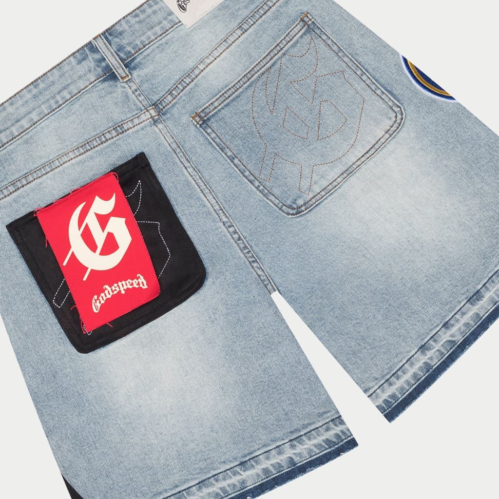 Godspeed Patchwork Denim Shorts V2 (Blue)