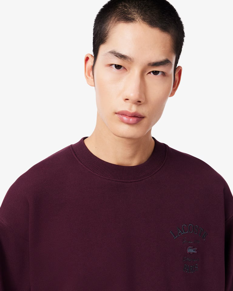 Lacoste Embroidered Fleece Crew Neck Sweatshirt