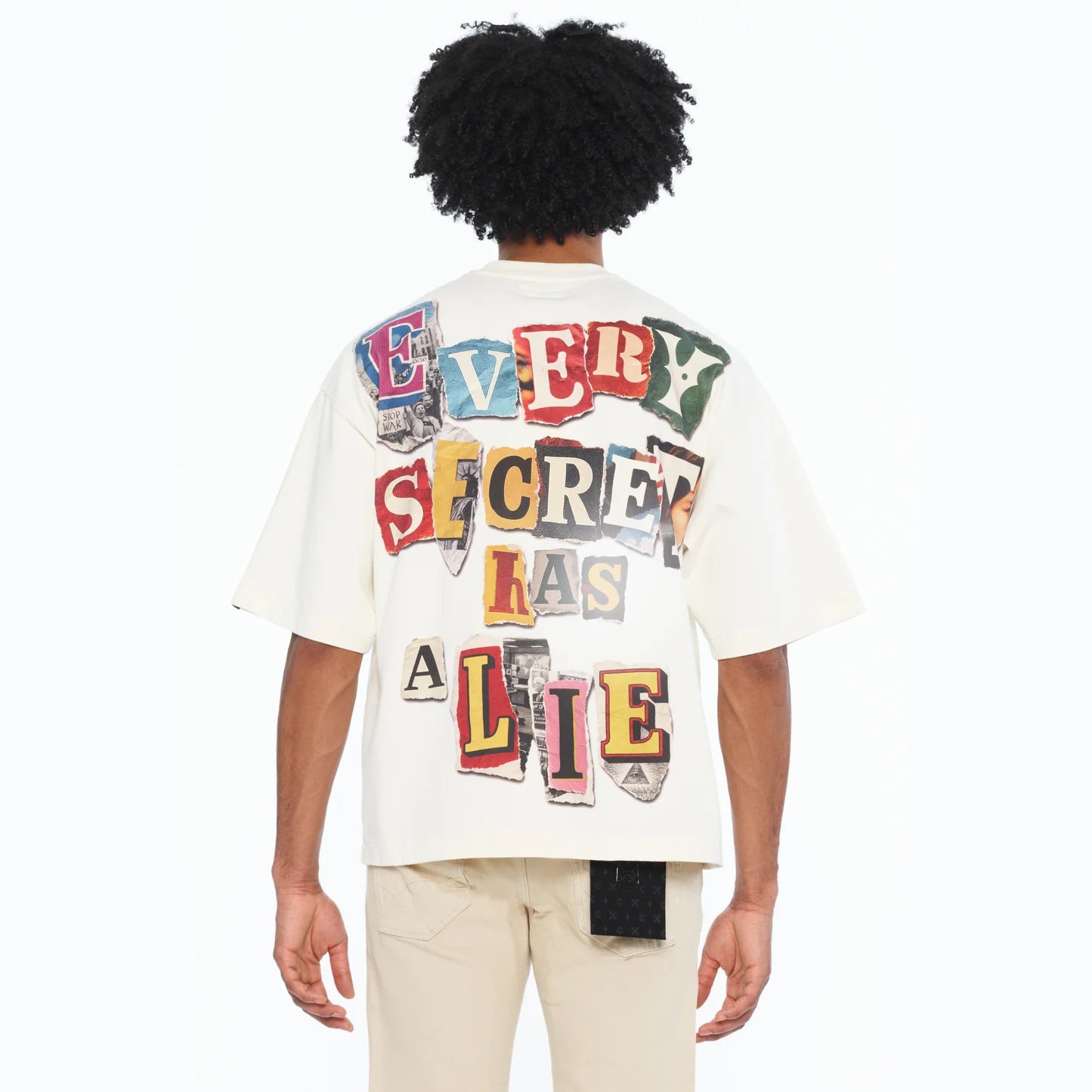 Cult Of Individuality Oversized Short Sleeve Crew Neck Tee "Every Secret " Has A  lie