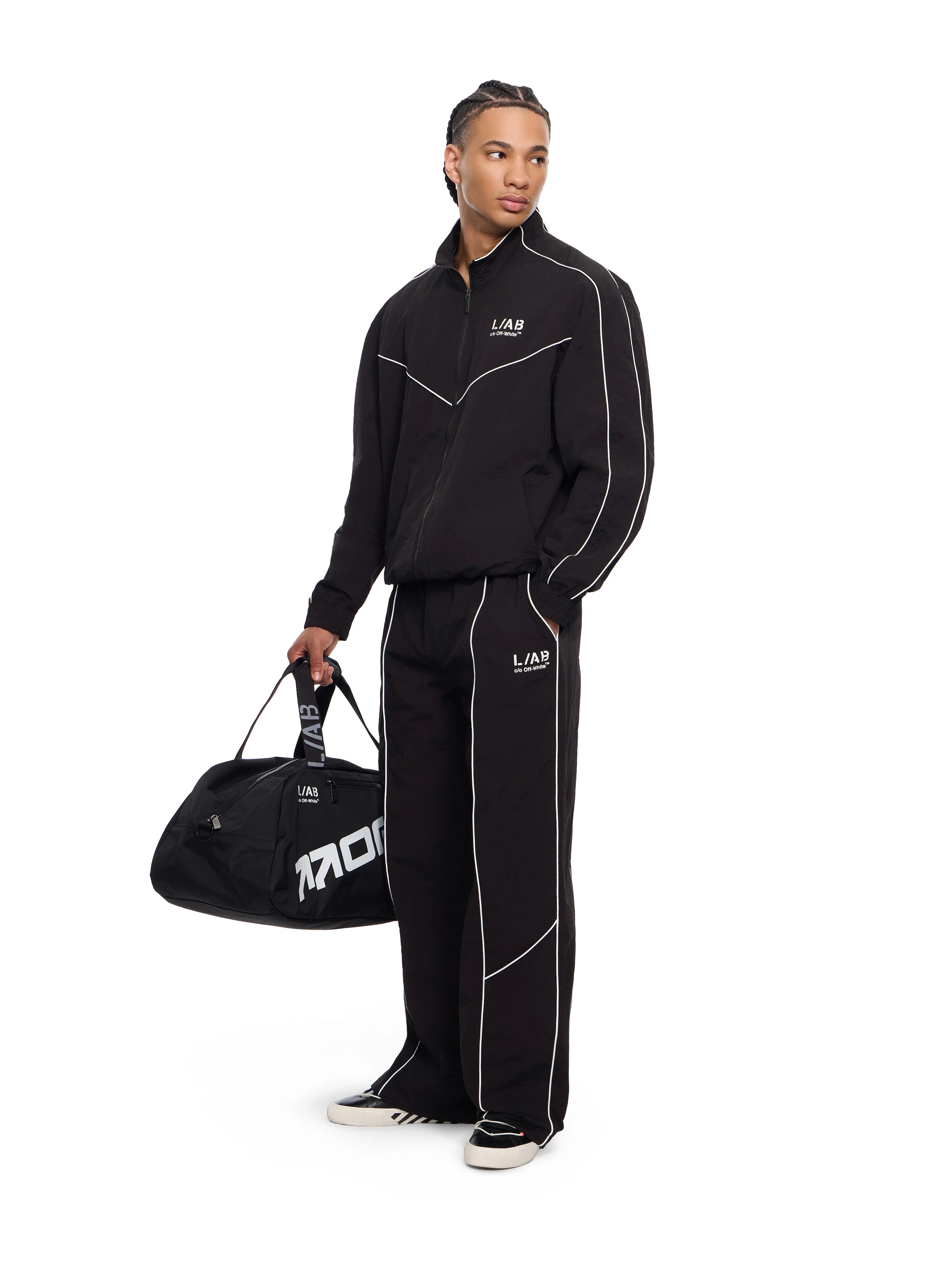 L/AB c/o Off-White L/AB Contrast Piping Diagonal Tracksuit