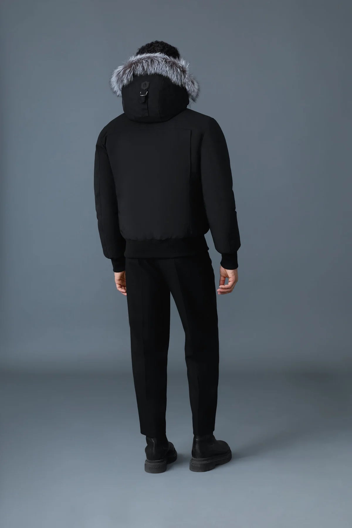 Mackage DIXON-X 2-in-1 Nordic Tech down bomber with silver fox fur