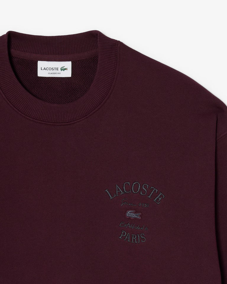 Lacoste Embroidered Fleece Crew Neck Sweatshirt