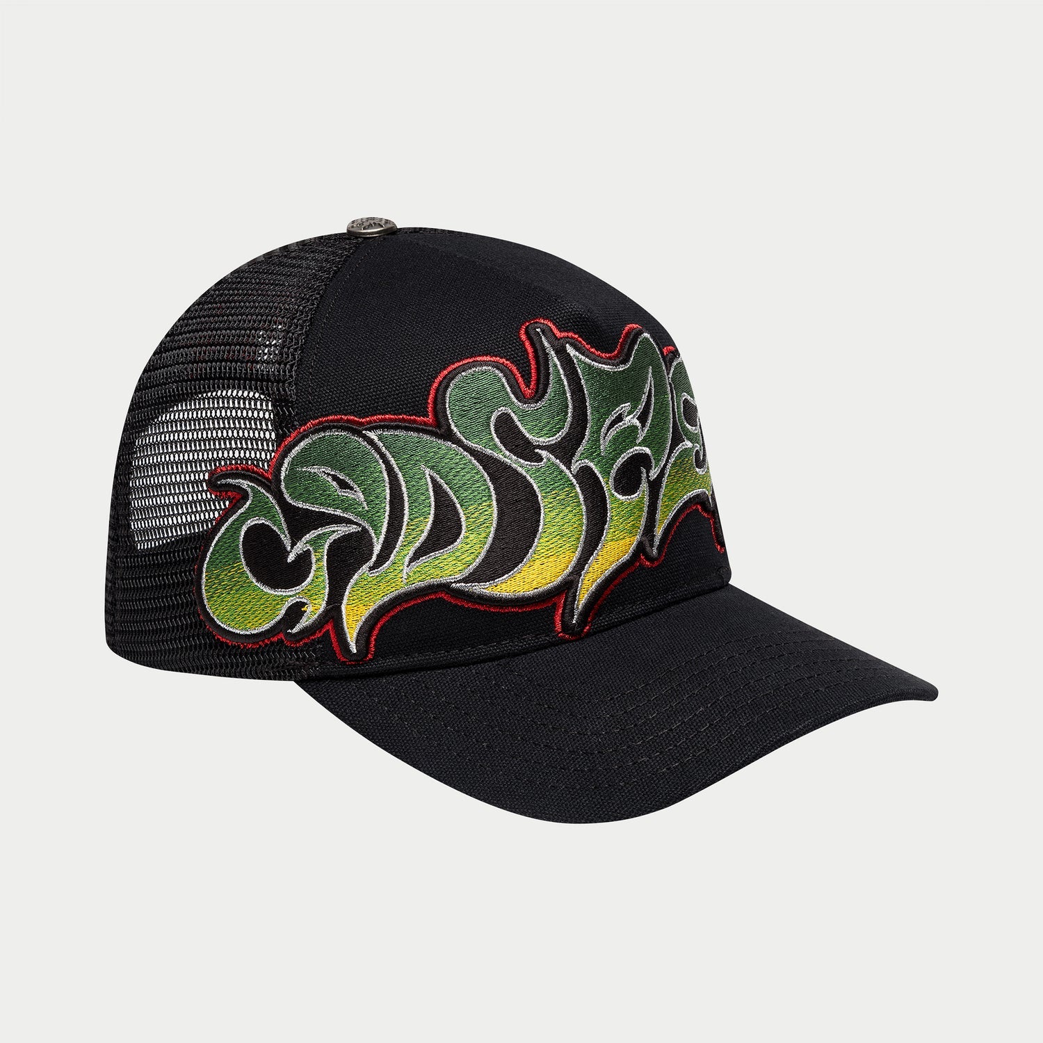 Godspeed GS Neo Trucker Hat (Black/Yellow/Red)