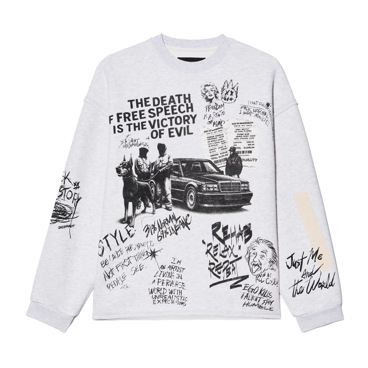 Cult Of Individuality French Terry Fleece Crew Sweatsuits “ The Death Of Free Speec
