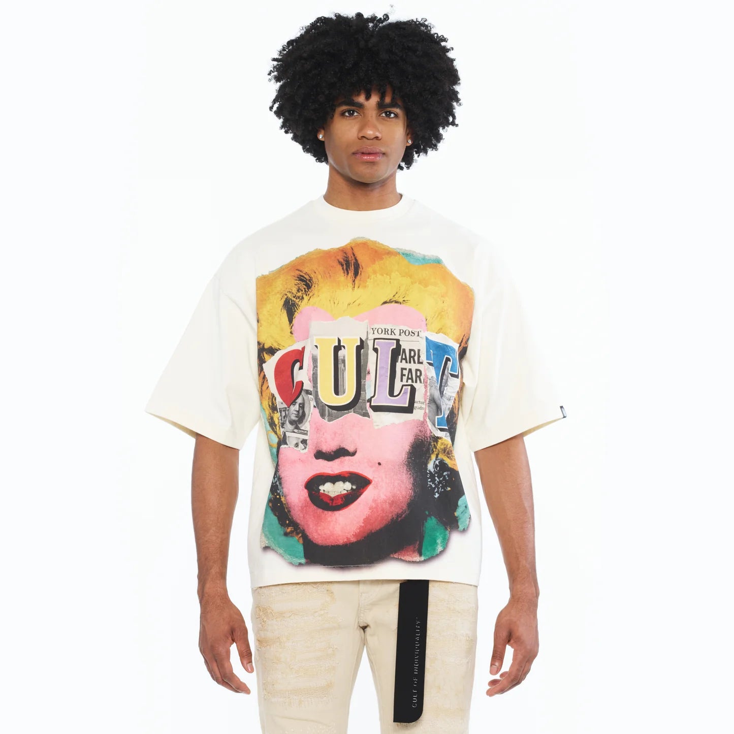 Cult Of Individuality Oversized Short Sleeve Crew Neck Tee "Every Secret " Has A  lie
