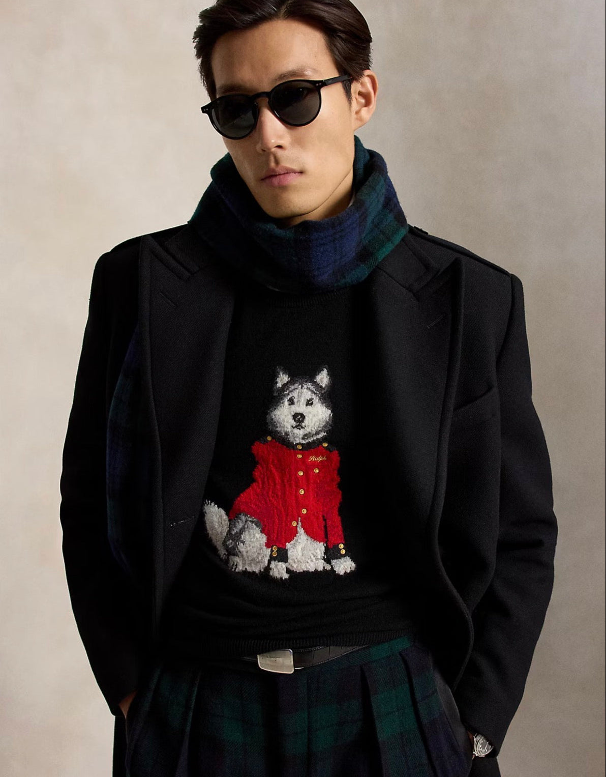 Polo Ralph Lauren Dog-Intarsia Cashmere Sweater