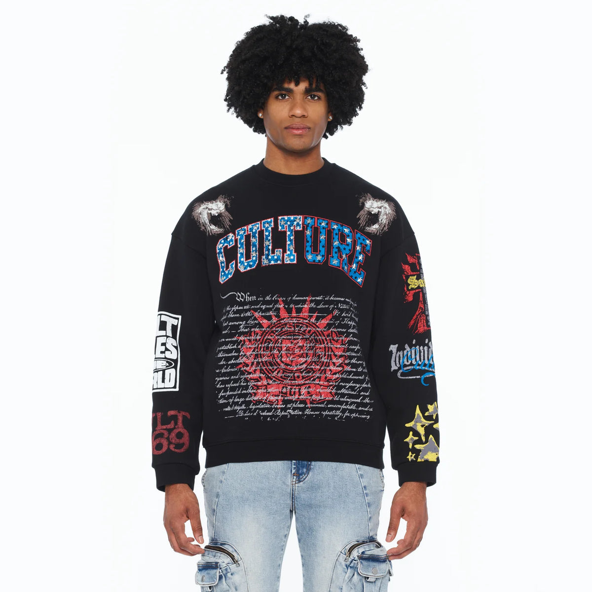 Cult Of Individuality French Terry Fleece Crew Sweatshirt “  Culture “ 620 Grams