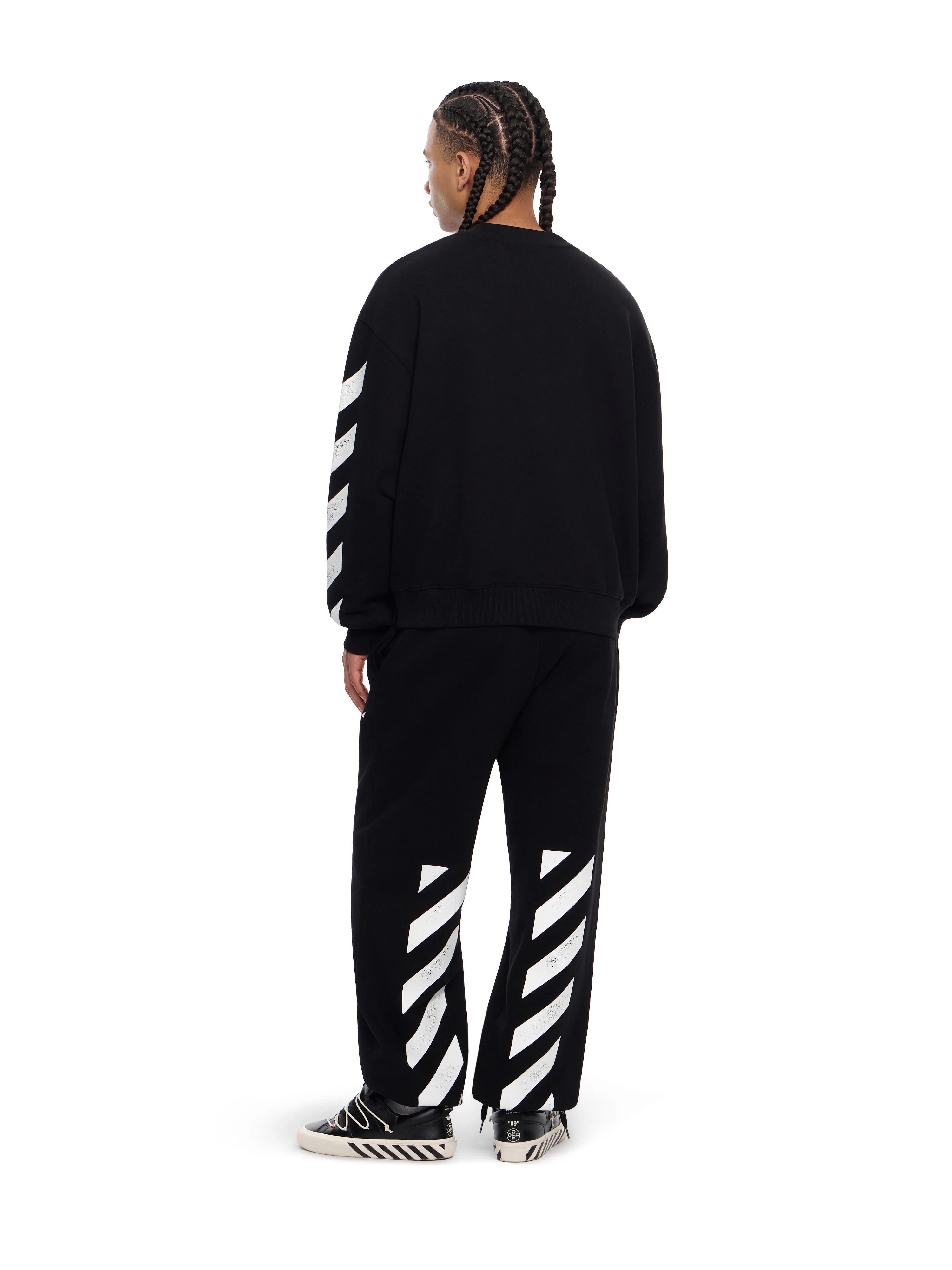 L/AB c/o Off-White Diagonal Crew Neck Sweatshirt