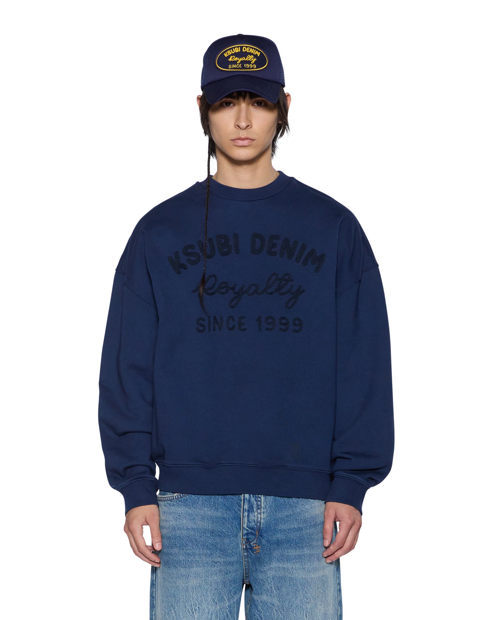 Ksubi Mekanik Crewneck Ink Blue