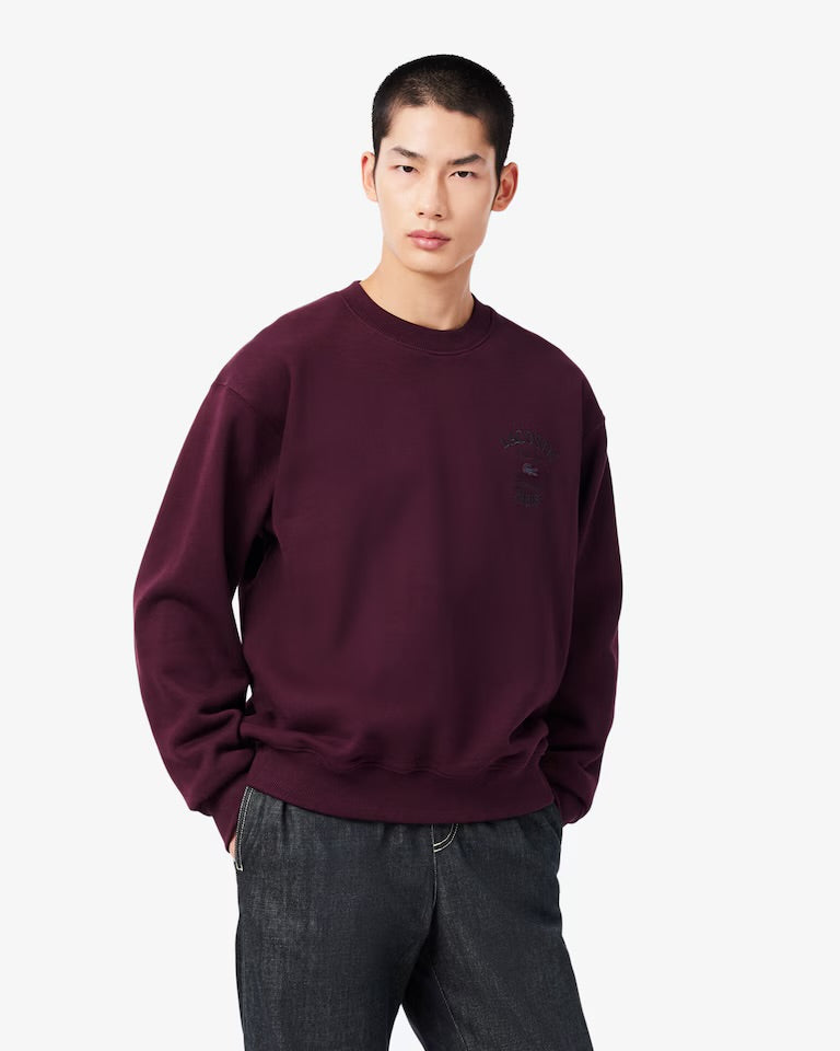 Lacoste Embroidered Fleece Crew Neck Sweatshirt